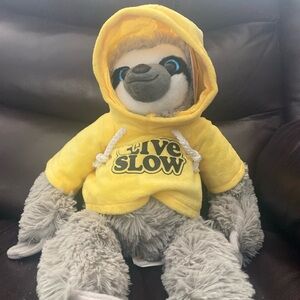 NWT NANCO Sloth Plush Live Slow Taxi Yellow Hoodie Butter Soft Animal New!!!